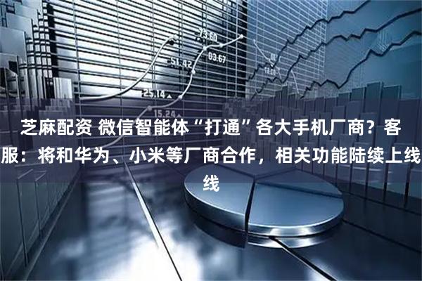 芝麻配资 微信智能体“打通”各大手机厂商？客服：将和华为、小米等厂商合作，相关功能陆续上线